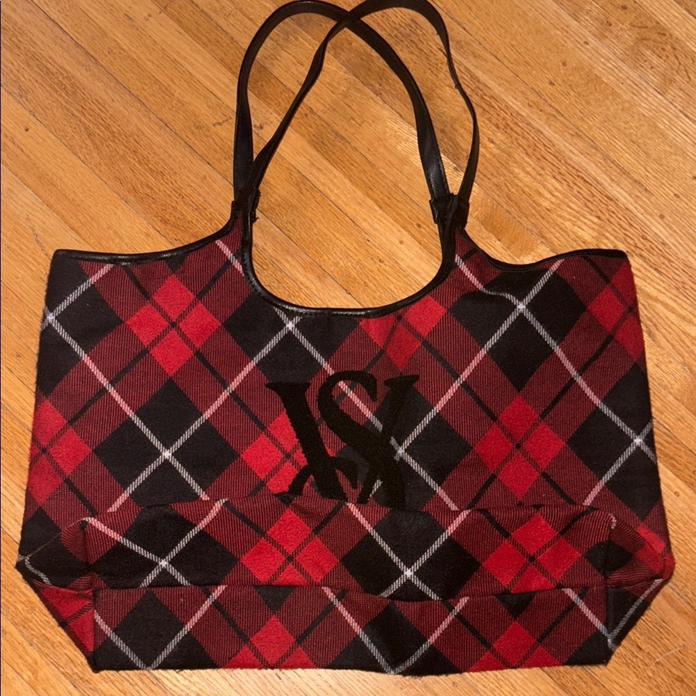 Victoria Secret Buffalo Plaid Tote Bag